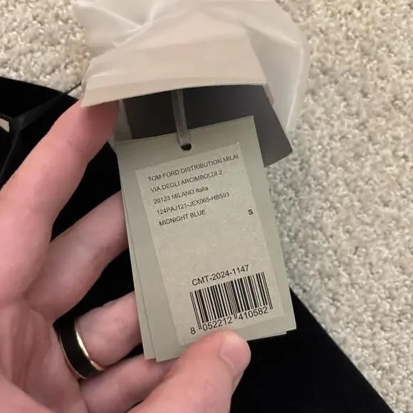 Tom Ford Stretch Velvet Signature Midnight Blue Leggings Women's Size Small - Picture 6 of 13